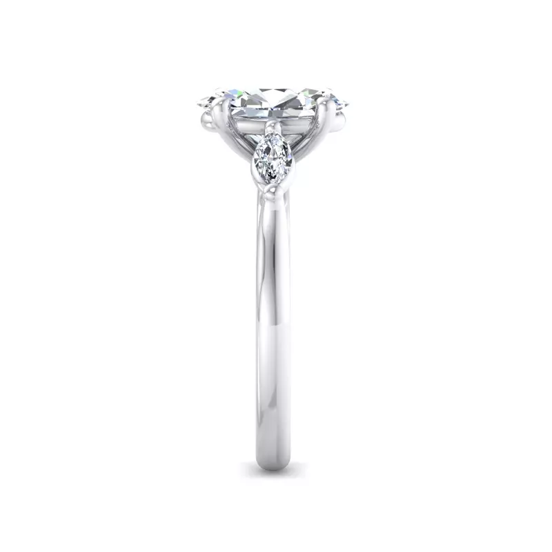 Platinum Kathryn Three-Stone Marquise Engagement Ring