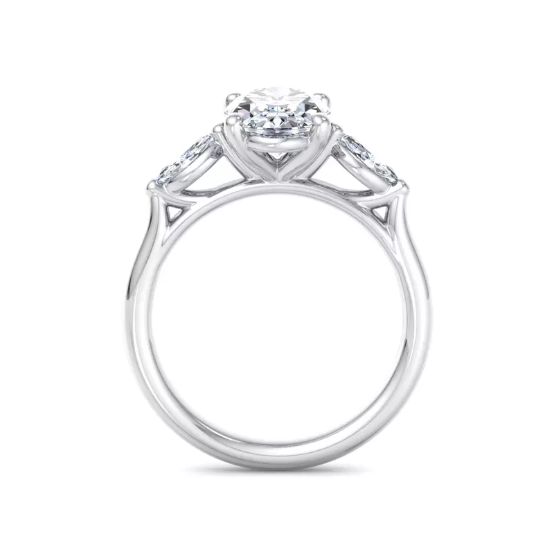Platinum Kathryn Three-Stone Marquise Engagement Ring