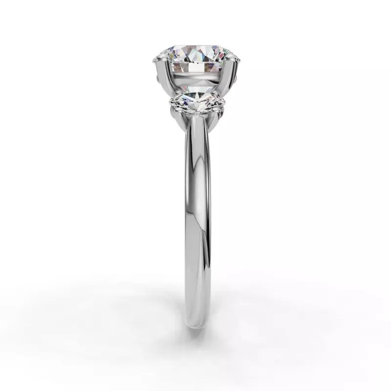Platinum Valette Oval Three-Stone Engagement Ring