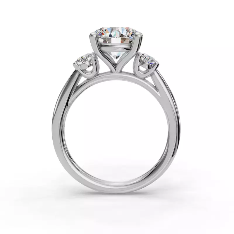 Platinum Valette Oval Three-Stone Engagement Ring