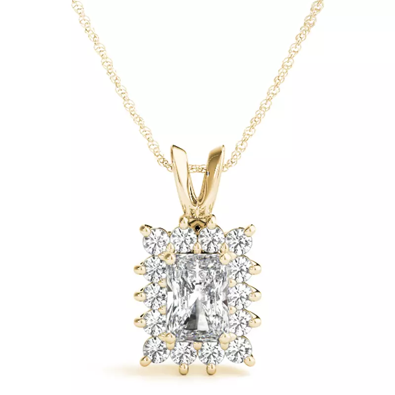 14K Yellow Gold Makena Halo Necklace