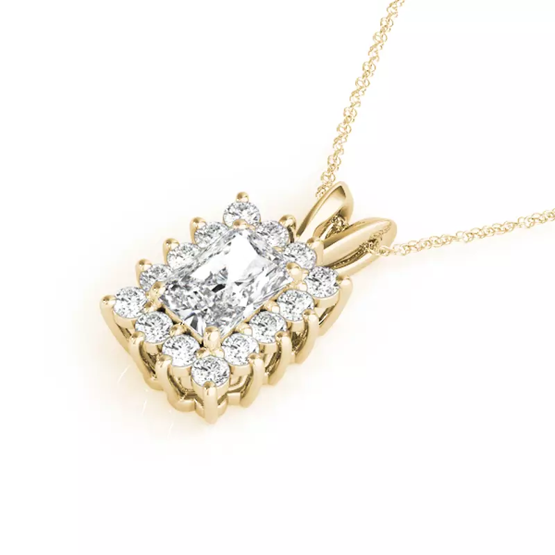 14K Yellow Gold Makena Halo Necklace