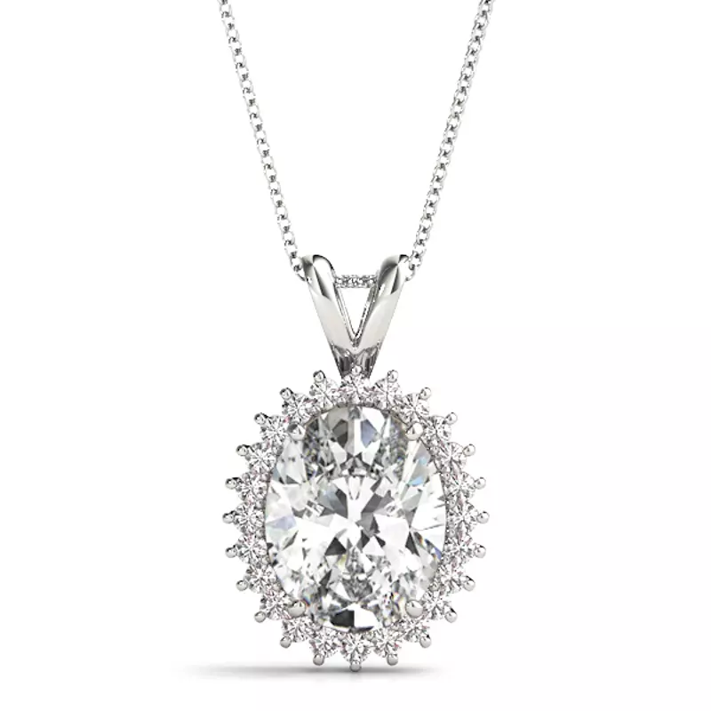 Platinum Isa Halo Necklace