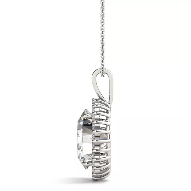 Platinum Isa Halo Necklace