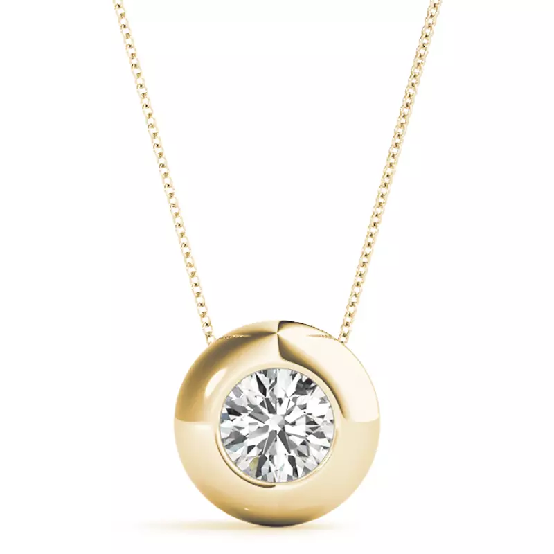 14K Yellow Gold Nimah Solitaire Diamond Necklace