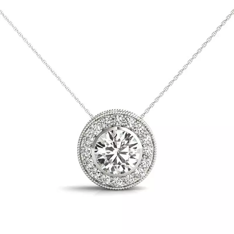 Platinum Armelle Halo Necklace