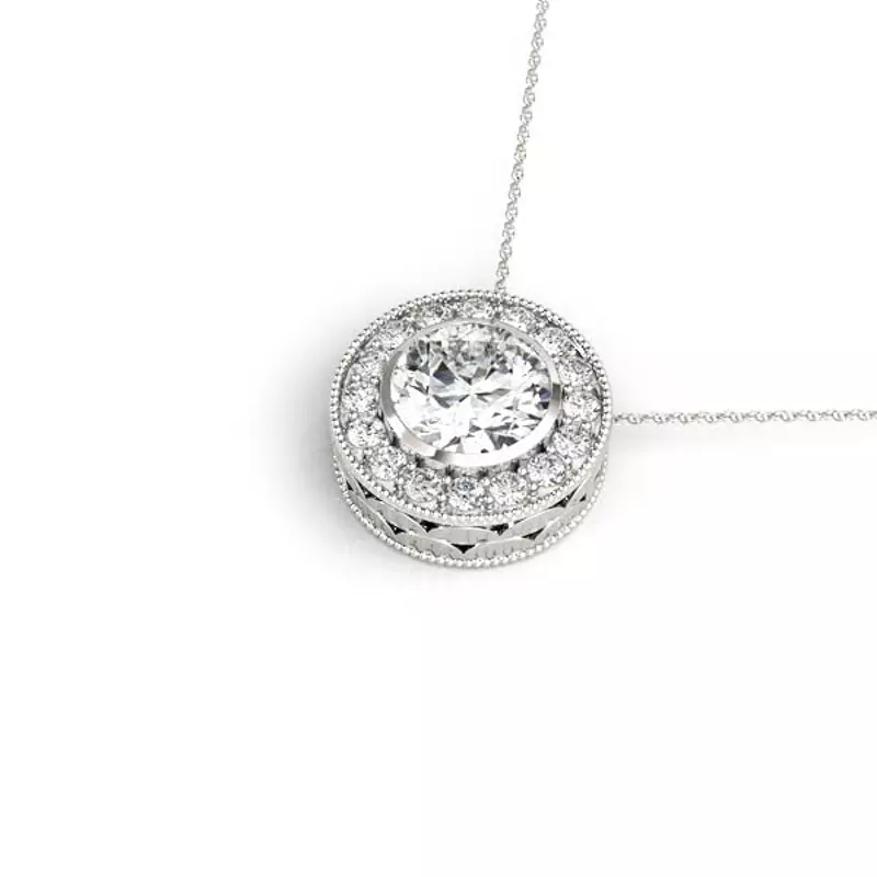Platinum Armelle Halo Necklace
