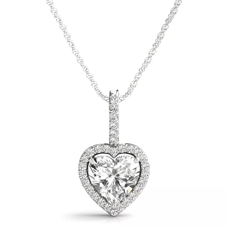 18K White Gold Naya Halo Necklace