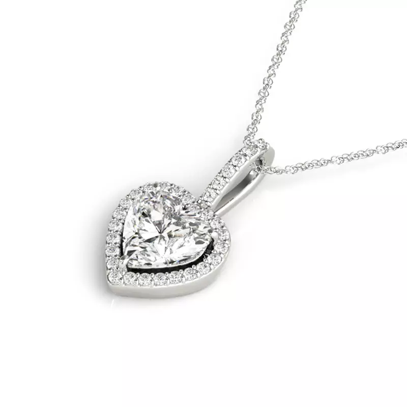 18K White Gold Naya Halo Necklace