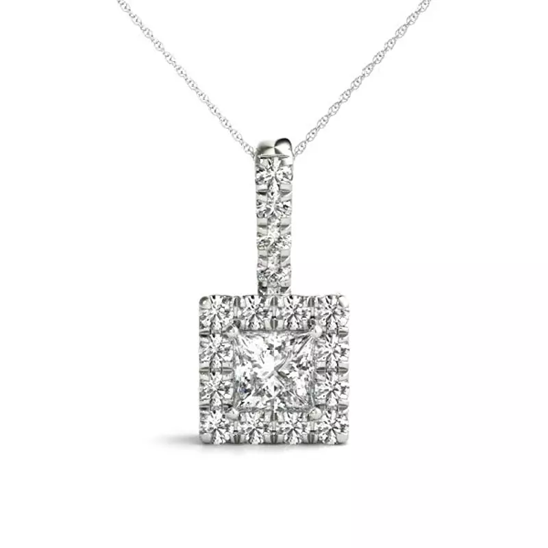 Platinum Effie Halo Necklace