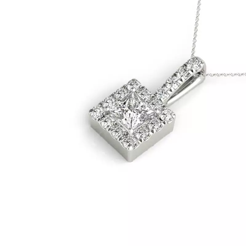 Platinum Effie Halo Necklace