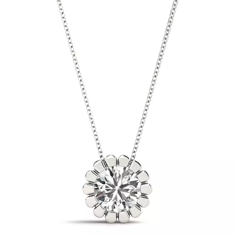 Platinum Oriana Solitaire Diamond Necklace