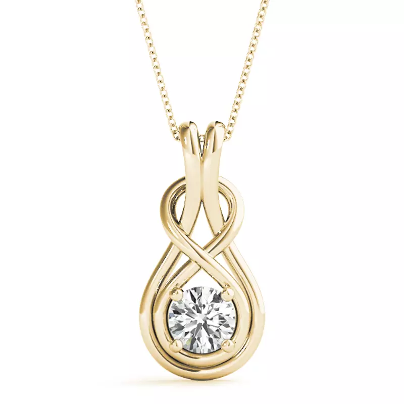 18K Yellow Gold Pandora Solitaire Diamond Necklace