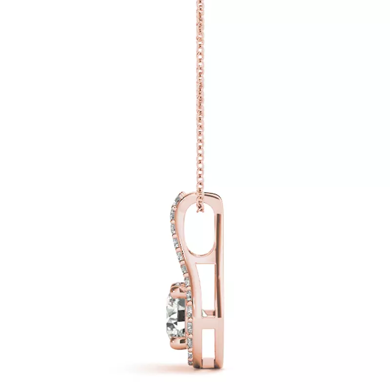 14K Rose Gold Ramsey Halo Necklace