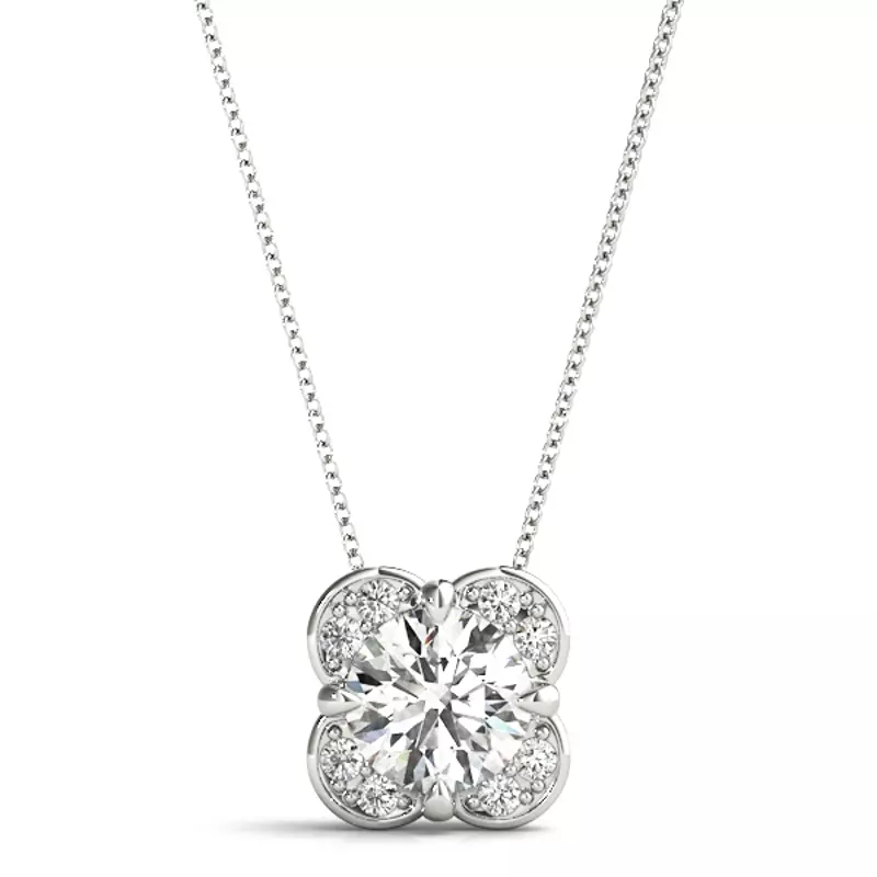 Platinum Aviva Halo Necklace