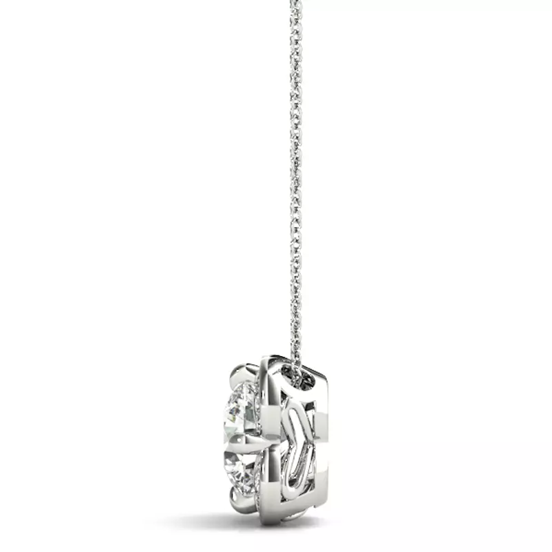 Platinum Aviva Halo Necklace