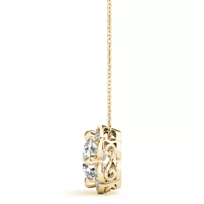 18K Yellow Gold Analia Halo Necklace