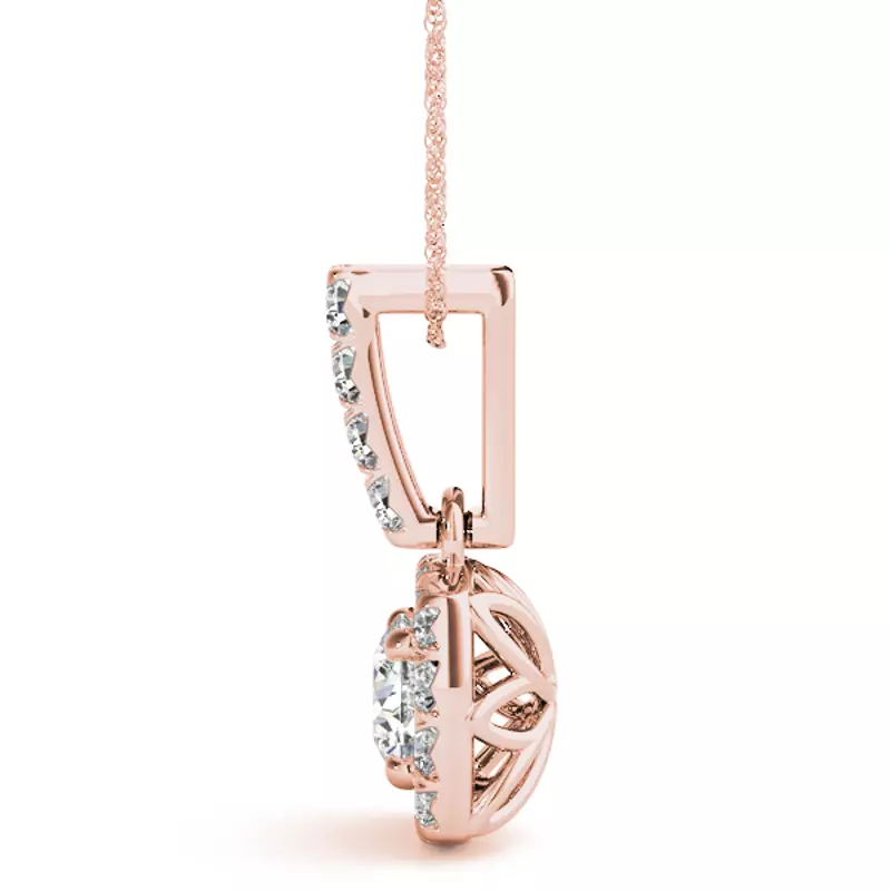 14K Rose Gold Alora Halo Necklace