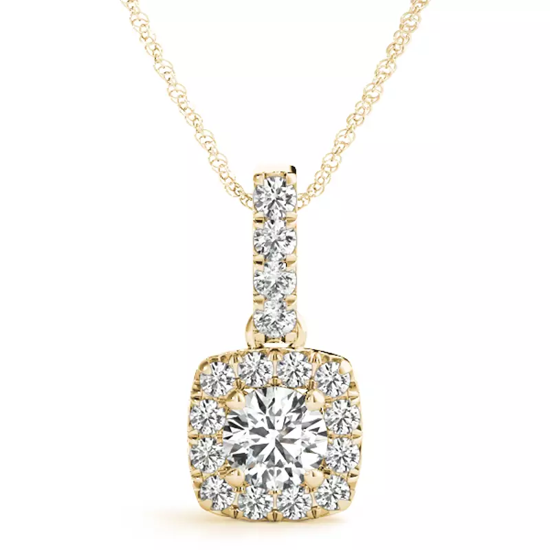 18K Yellow Gold Alora Halo Necklace