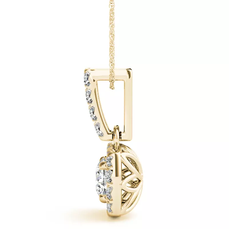 18K Yellow Gold Alora Halo Necklace