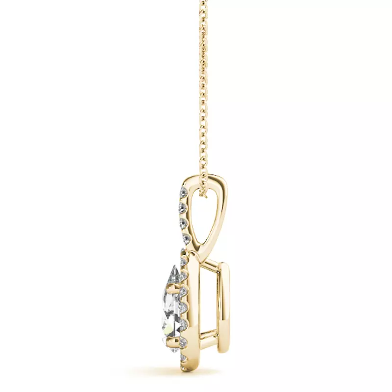 14K Yellow Gold Gracen Halo Necklace