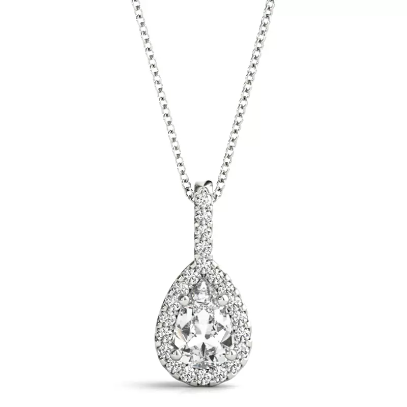 Platinum Gracen Halo Necklace