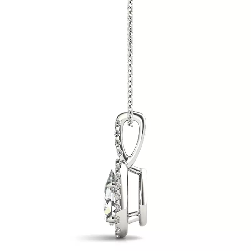 Platinum Gracen Halo Necklace