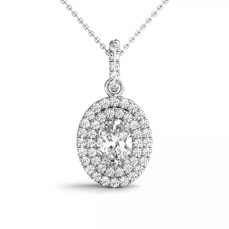 Platinum Hensely Halo Necklace
