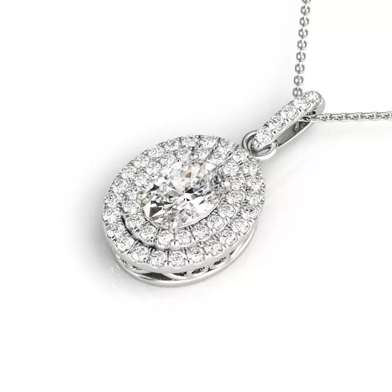 Platinum Hensely Halo Necklace