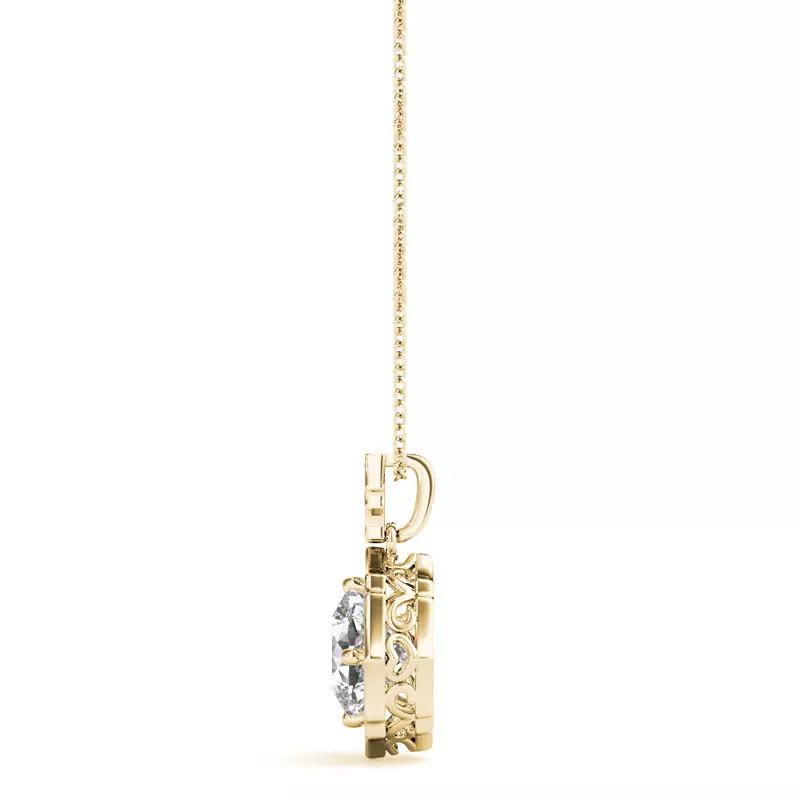 14K Yellow Gold Emerson Halo Necklace