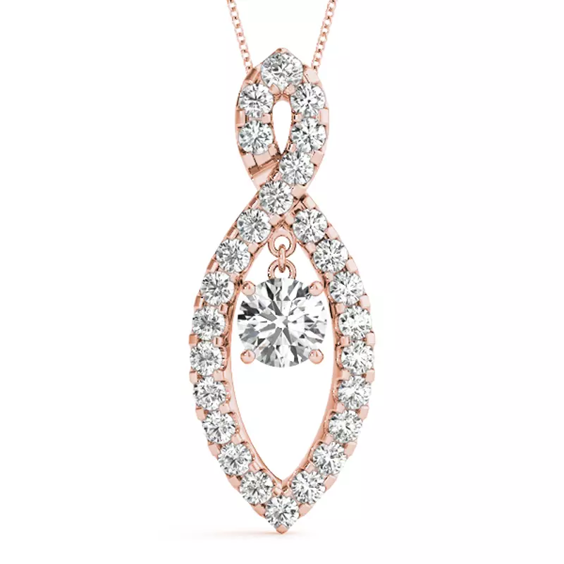 14K Rose Gold Quinn Pavé Diamond Necklace