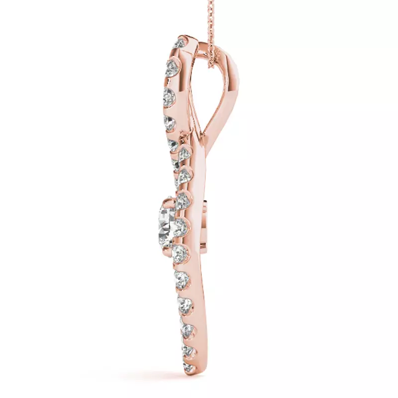 14K Rose Gold Quinn Pavé Diamond Necklace