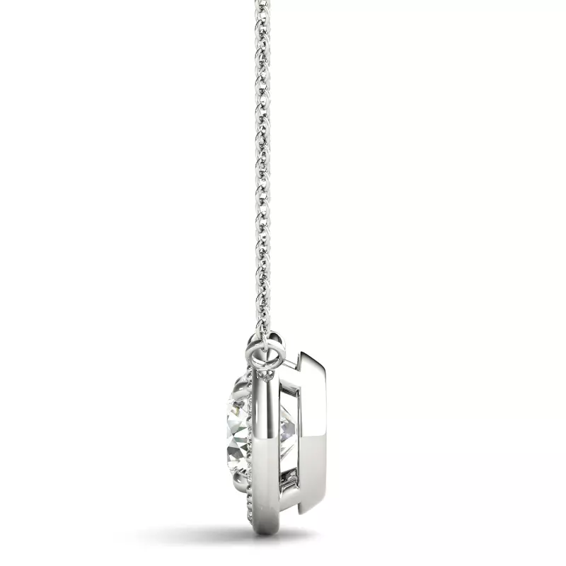 18K White Gold Avianna Halo Necklace