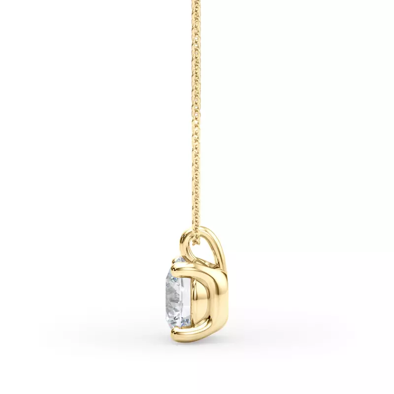 18K Yellow Gold Reislin Traditional Solitaire Diamond Necklace