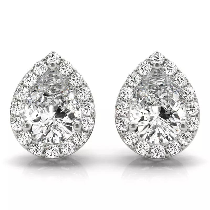 Platinum Cassie Halo Earrings