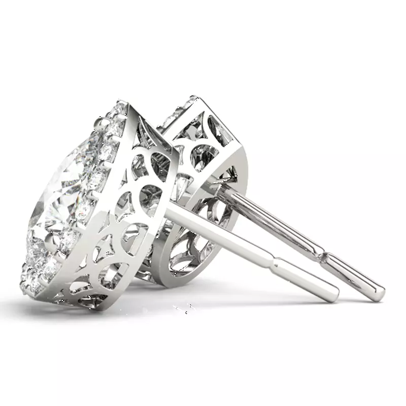 Platinum Cassie Halo Earrings