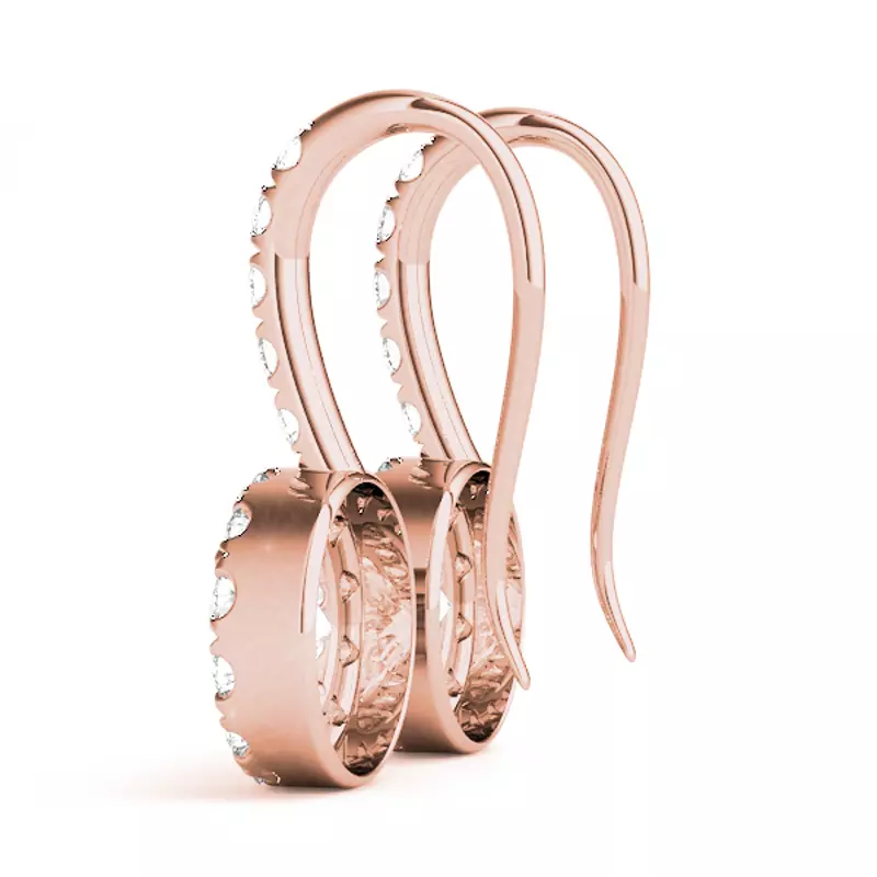 14K Rose Gold Rosie Drop Halo Earrings