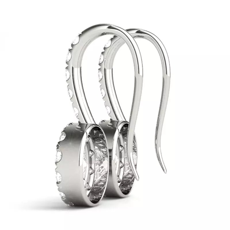 14K White Gold Rosie Drop Halo Earrings
