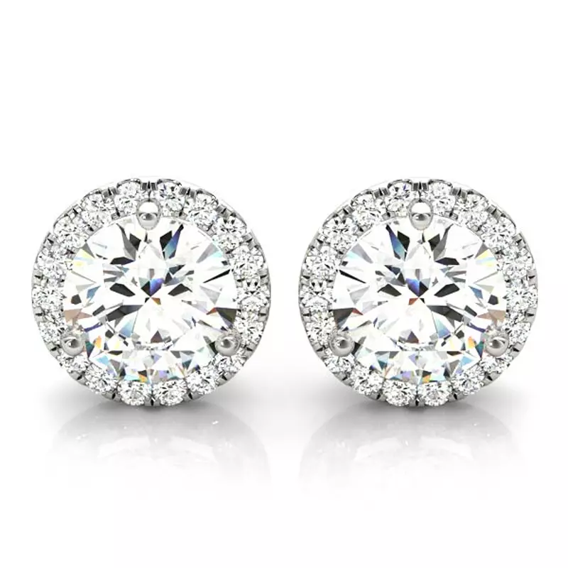 Platinum Lucia Halo Earrings