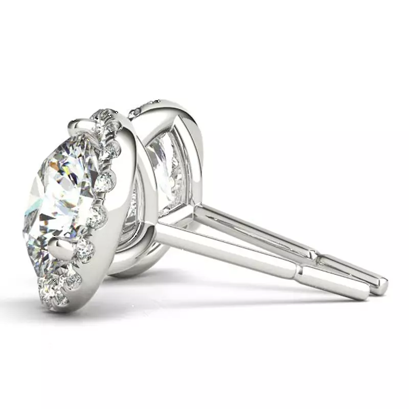 Platinum Lucia Halo Earrings