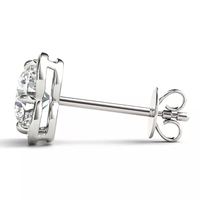 14K White Gold Butterfly Halo Earrings