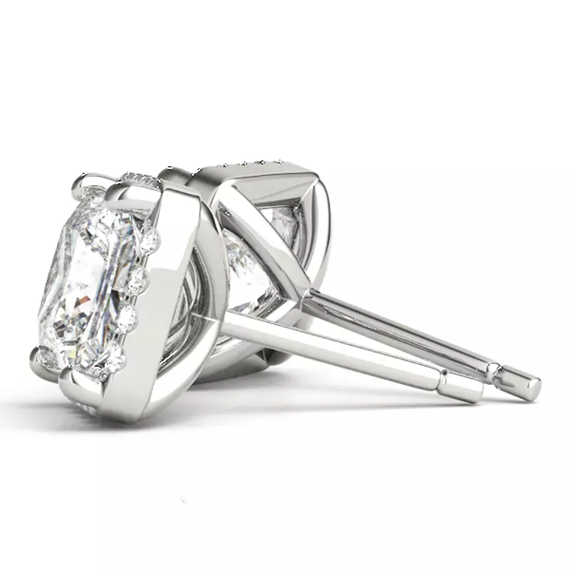 14K White Gold Luanne Halo Earrings