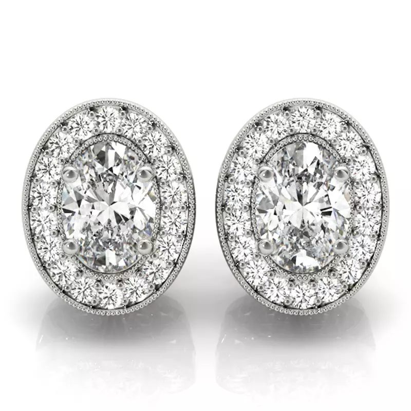 Platinum Nadia Halo Earrings