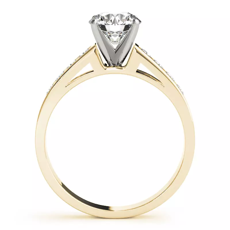 14K Yellow Gold Mauve Channel Diamond Engagement Ring
