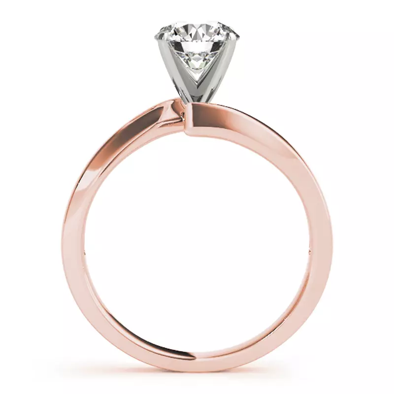 14K Rose Gold Ester Solitaire Bypass Engagement Ring