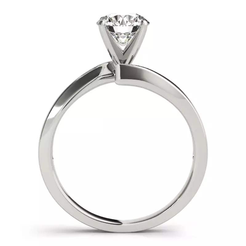 18K White Gold Ester Solitaire Bypass Engagement Ring