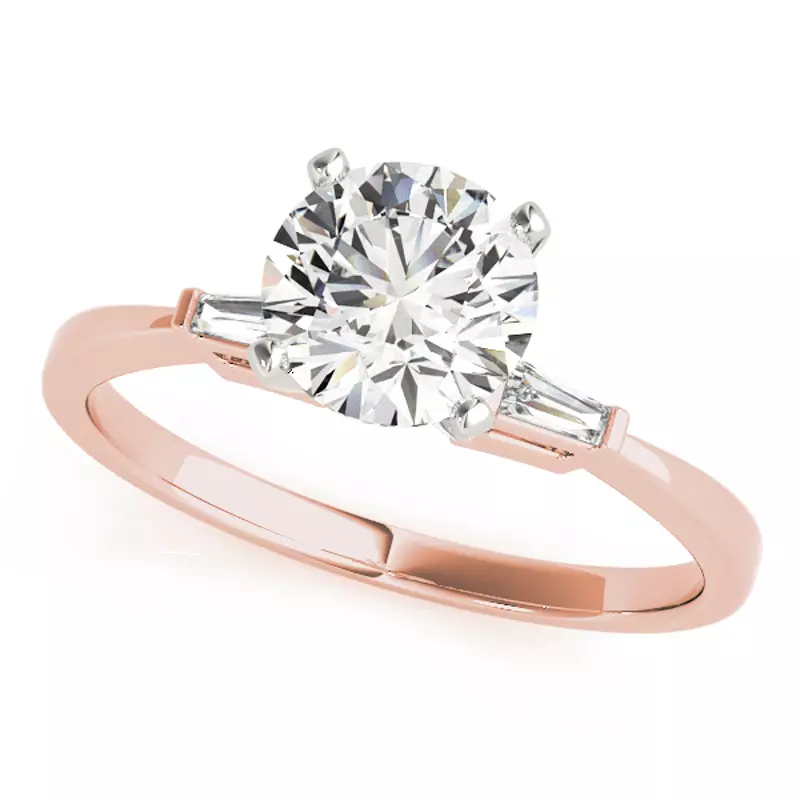 14K Rose Gold Amora Three Stone Engagement Ring