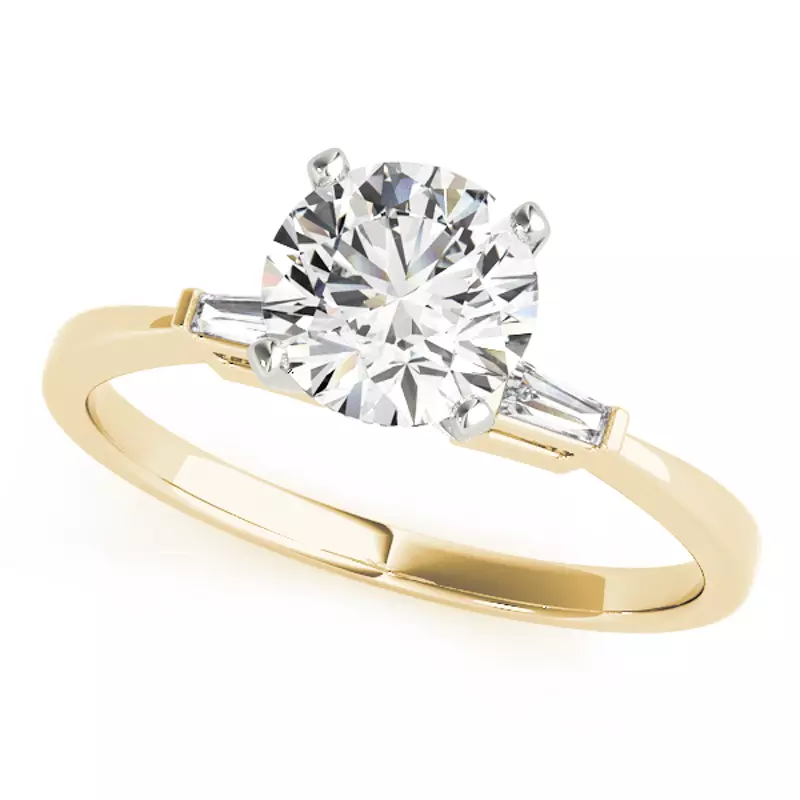 14K Yellow Gold Amora Three Stone Engagement Ring