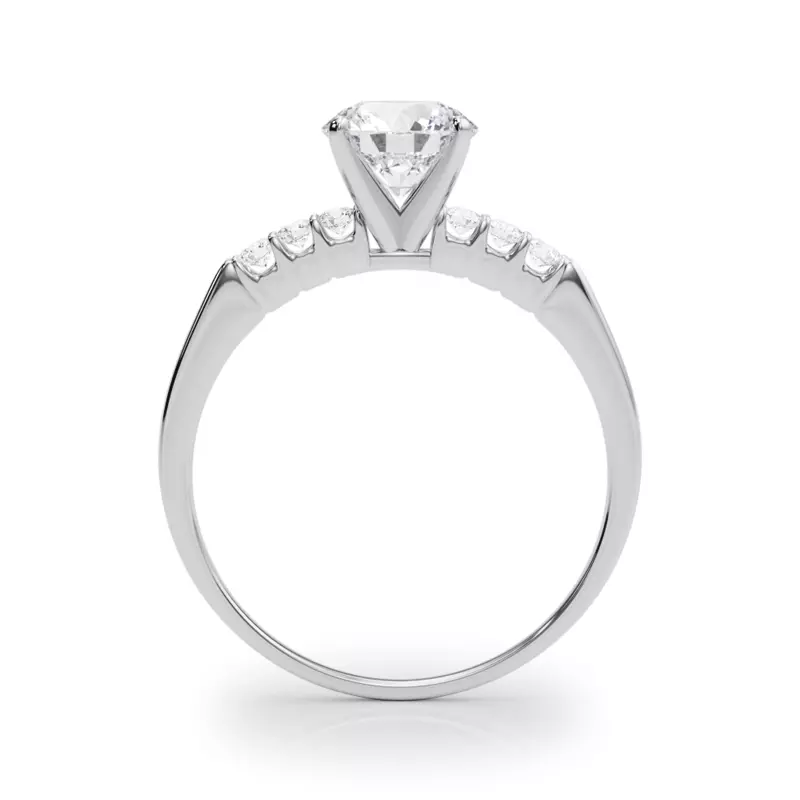18K White Gold Juno Shared Prong Engagement Ring