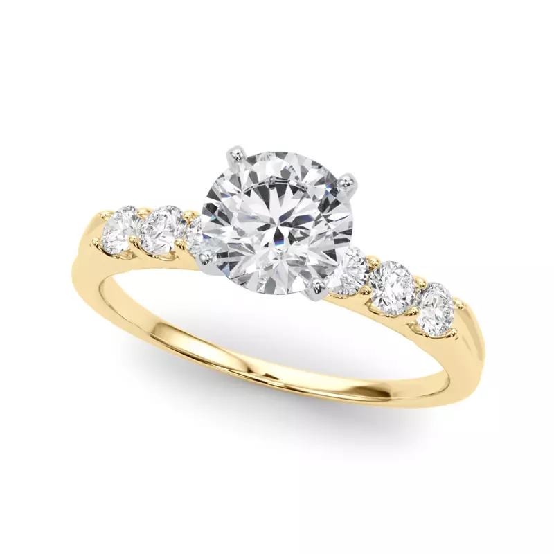 14K Yellow Gold Jada Shared Prong Engagement Ring